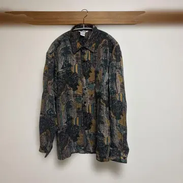 90 80년대 긴팔 셔츠 실크 셔츠 빈티지 구제 의류