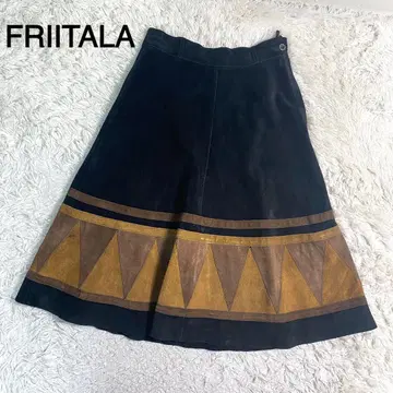 FRIITALA 플레어 가죽 스커트 핀란드제