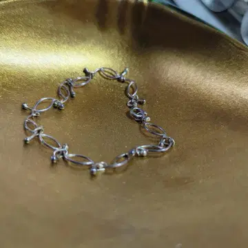 실버 오픈 링크 팔찌 925 각인 있음
