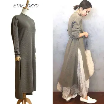 [ ETRE TOKYO ] 서멀 슬릿 니트탑