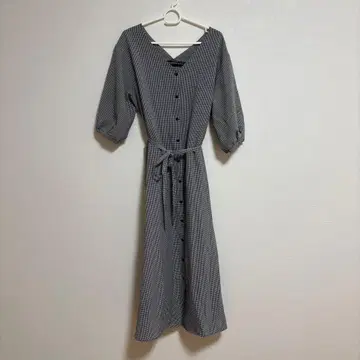 KBF + 체크 롱 원피스 페티코트 포함