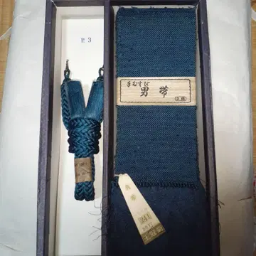 남자 오비 / 겉옷 끈 / 짙은 파란색 / 100% 실크