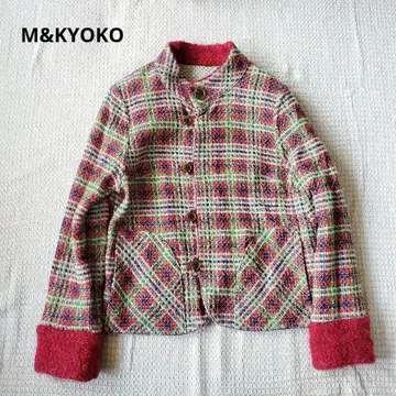 M&KYOKO 리버서블 자켓 울 모헤어 체크 무늬