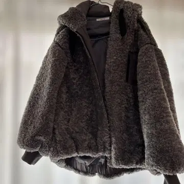 ayane 푸들 플리스 보아 자켓 그레이