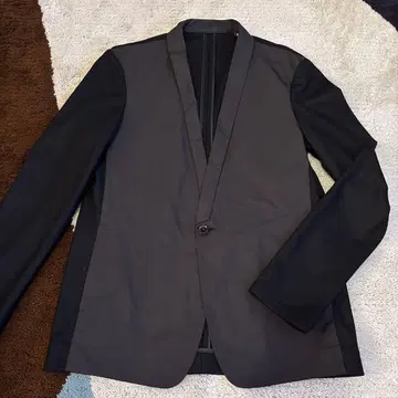 KNOTT 노카라 자켓 이소재 절개 블랙 사이즈