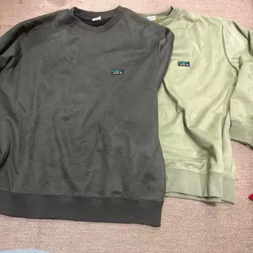 맨투맨 트레이닝복 다크 그레이 올리브 그린 2장 세트