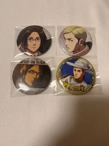 진격의 거인 가라오케노테츠진 캔뱃지 한지 엘빈