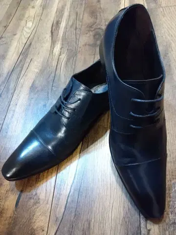 LUCIUS 다크 네이비 가죽 비즈니스 슈즈