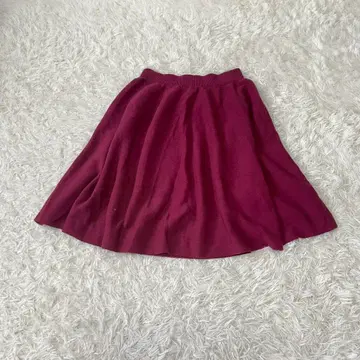 Rose Tiara 플레어 스커트 42 코튼 버건디 허리밴딩