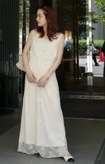 jumelle 빈티지 플라워 드레스 아이보리