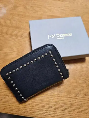 J&M DAVIDSON 블랙 가죽 코인 케이스