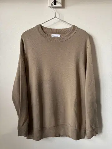 STUDIOUS 니트 스웨터 베이지 긴팔 크루넥 남성용