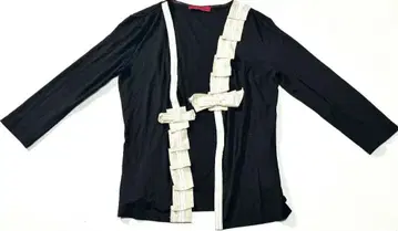 새상품 Barbara Taddei 리본 장식의 블랙 긴팔 상의