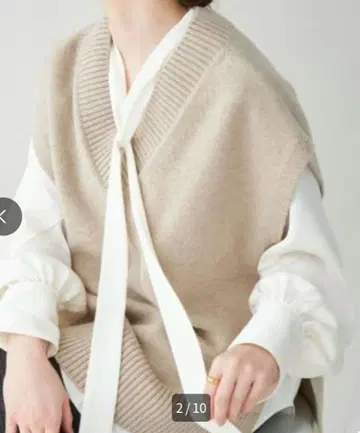 [ 새상품 ] IENA 베이지 니트 베스트