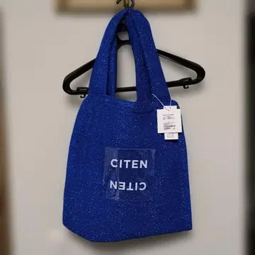 CITEN 키라키라 클리어 로고 토트 로얄 블루