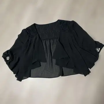 apres jour 블랙 쉬폰 볼레로