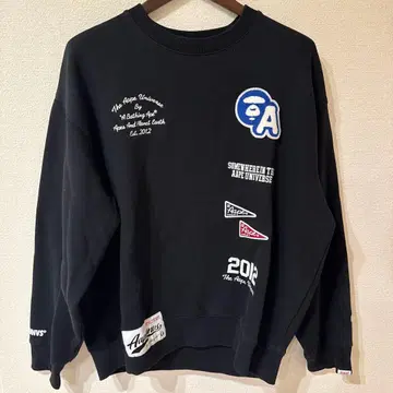 Aape 자수 블랙 맨투맨 L 사이즈