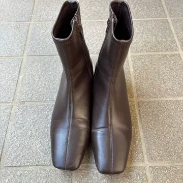 르 탈론 브라운 스퀘어토 부츠 사이드 지퍼