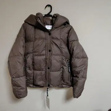 브라운 패딩 자켓 후드 부착 점퍼 블루종