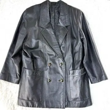 라무 자켓 하프 코트 블랙 안감 페이즐리 프리 사이즈