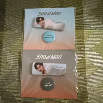 Snow Man 캔뱃지 세트 [ 와타나베 쇼타 메구로 렌 ] 즉시 구매