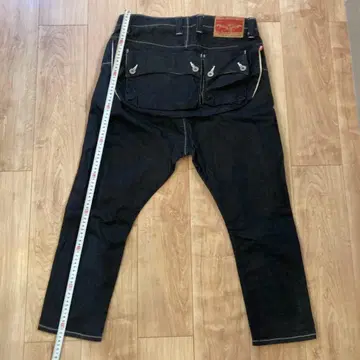 *네이탈 디자인 G55 다크 네이비 플랩 사루엘 데님 팬츠 W32