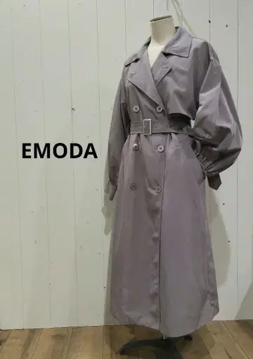 EMODA 에모다 벌키 슬리브 트렌치코트 탁한 라벤더 F