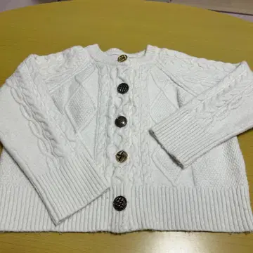 Bibiy 화이트 가디건 백리본