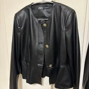 ZARA 블랙 가죽 자켓 L
