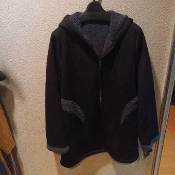 플리스풍 후드 부착 자켓 미사용 새상품