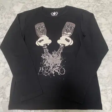 보틀 디자인 긴팔 티셔츠 블랙 USED
