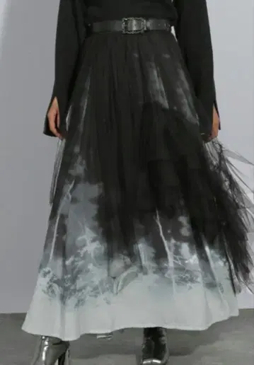 hare 튤 레이어 유리 스커트