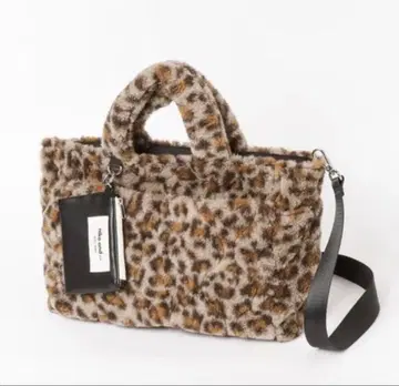 새상품 niko and 오리지널 파우치 포함 레오파드 무늬 토트백