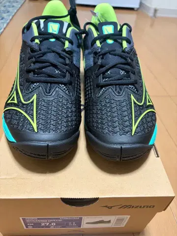 Mizuno 테니스화 27.0cm 블랙/그린