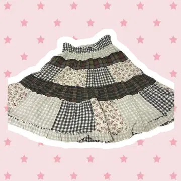 used 패치워크 스커트 여성 빈티지