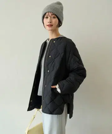 [새상품급] UNFILO TAION 콜라보 퀼팅 블루종 블랙 L