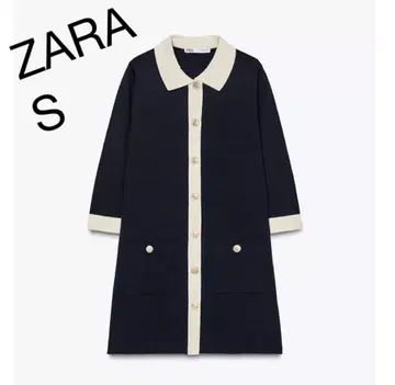 ZARA 골드 버튼 포함 숏 기장 니트 원피스 S 사이즈