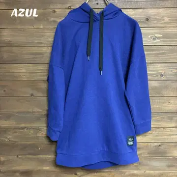 [ 아즐 ] AZUL 후드 부착 후드티 롱 기장 심플 M