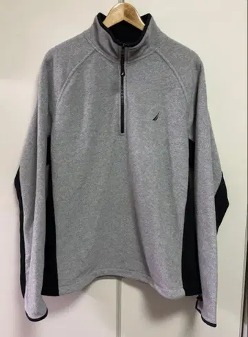 구제 NAUTICA 오버 사이즈 플리스 풀오버 그레이 x 블랙 L