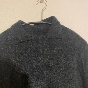 [ 무인양품 ] 스웨터 울 혼방 부클레 폴로 스웨터