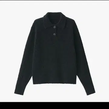 [ 무인양품 ] 스웨터 울 혼방 부클레 폴로 스웨터