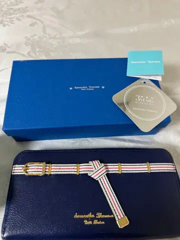 사만타 타바사 네이비 장지갑 박스 포함