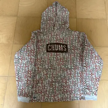 CHUMS 패턴 프린트 후드 부착 후드티