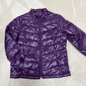 퍼플 퀼팅 다운 자켓