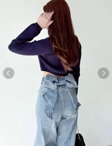 리젝시 리본 포함 데님 팬츠 S 사이즈