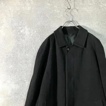 고타이리쿠 스텐카라 코트 블랙 롱 일자 단추 심플