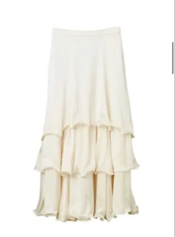 레이어드 프릴 새틴 스커트 - 에크루 / M