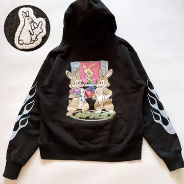 지역 한정 FR2 월도 파이어 패턴 후드 맨투맨 색욕토끼 L 블랙
