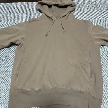 브라운 후드 부착 풀오버 후드티