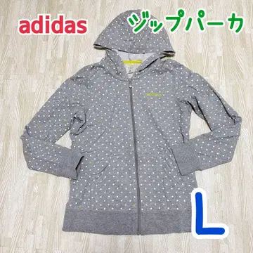 adidas 도트 패턴 지퍼 후드티 L